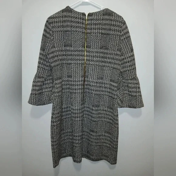 Calvin Klein Tweed Houndstooth Bell Sleeve Sheath Dress Womens Size 10 Office - Picture 5 of 7